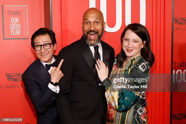 Ke Huy Quan, Keegan-Michael Key, and Elisa Key attend the 2023 Time100 Gala at Jazz at Lincoln Center on April 26, 2023 in New York City.