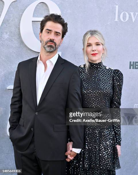Hamish Linklater and Lily Rabe attend the Los Angeles Premiere of Max Original Limited Series "Love & Death" at Directors Guild Of America on April...