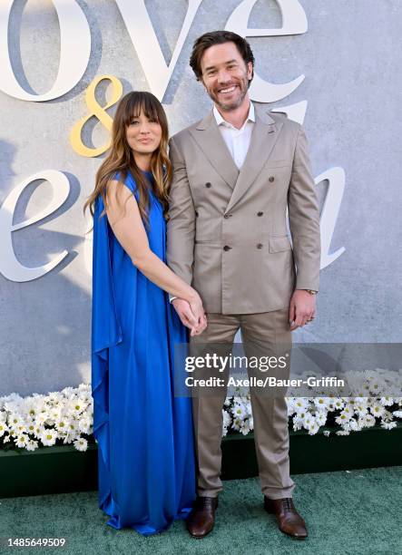 Kaley Cuoco and Tom Pelphrey attend the Los Angeles Premiere of Max Original Limited Series "Love & Death" at Directors Guild Of America on April 26,...