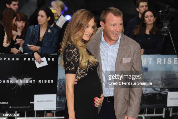 Jacqui Ainsley and Guy Ritchie attend the European premiere of Dark Knight Rises at Odeon Leicester Square on July 18, 2012 in London, England.
