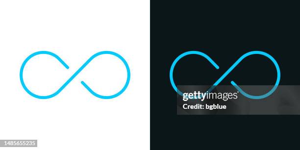 infinity. bicolor line icon on black or white background - editable stroke - infinity symbol stock illustrations