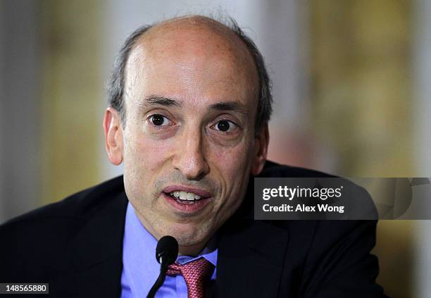Chairman of the Commodity Futures Trading Commission Gary Gensler speaks during a meeting of the Financial Stability Oversight Council July 18, 2012...