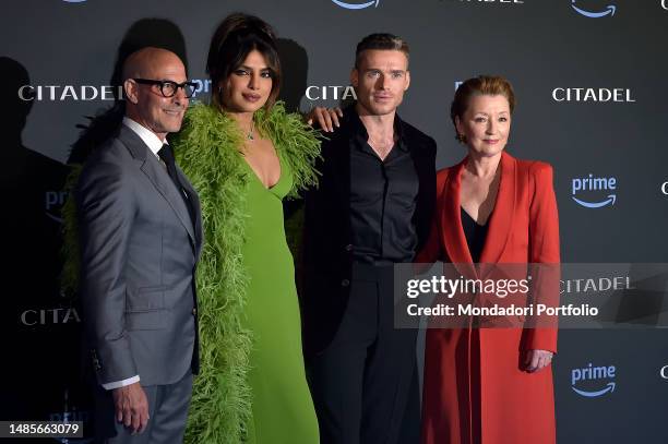 American actor and director Stanley Tucci, Indian actress Pryanka Chopra Jonas, British actor Richard Madden and Leslie Manville participate in the...