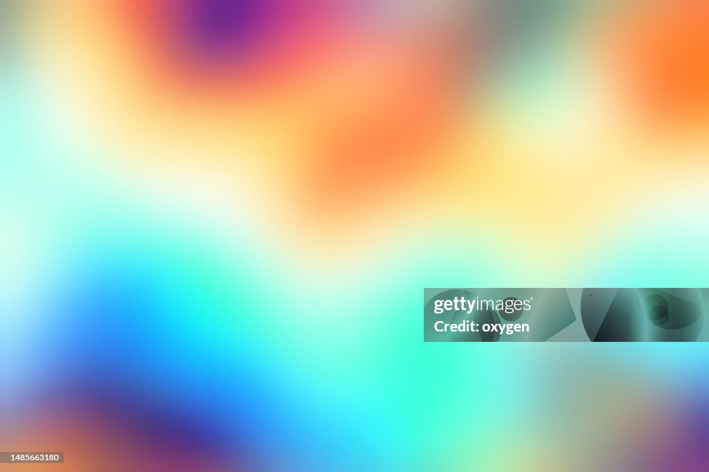 Abstract Yellow Blue Blured Soft Waves Background. Blob Bubbles Shapes Background.