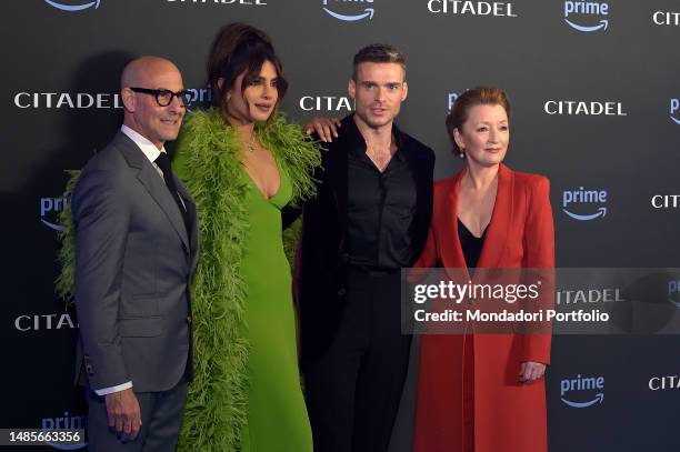 American actor and director Stanley Tucci, Indian actress Pryanka Chopra Jonas, British actor Richard Madden and Leslie Manville participate in the...