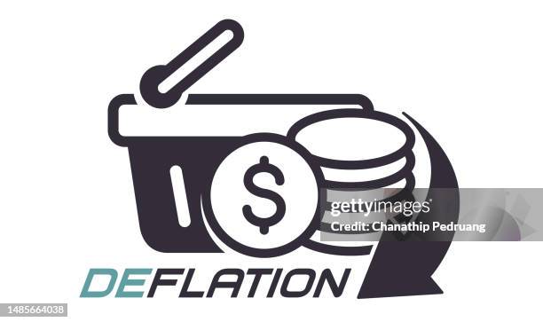 deflation logo. vector illustration. stock illustrationsubject icon, presentation, deflation, business - falling down stairs stock illustrations