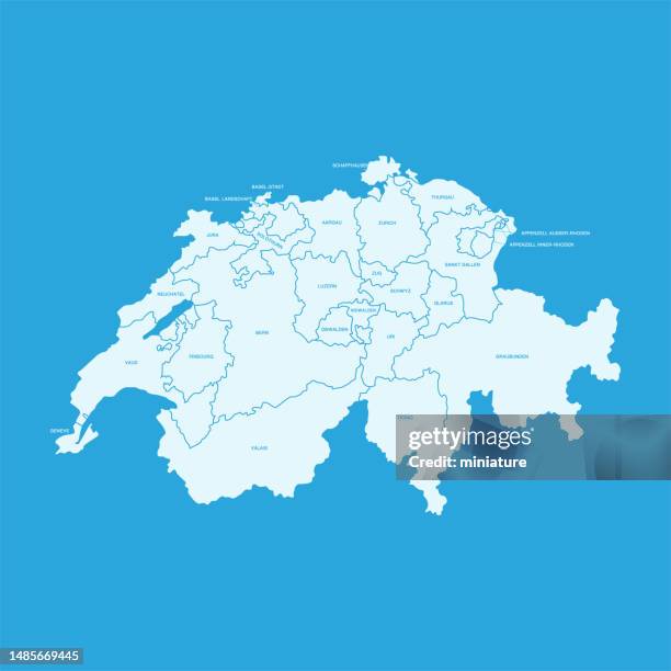 stockillustraties, clipart, cartoons en iconen met switzerland map - basel switzerland