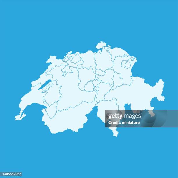stockillustraties, clipart, cartoons en iconen met switzerland map - zwitserland