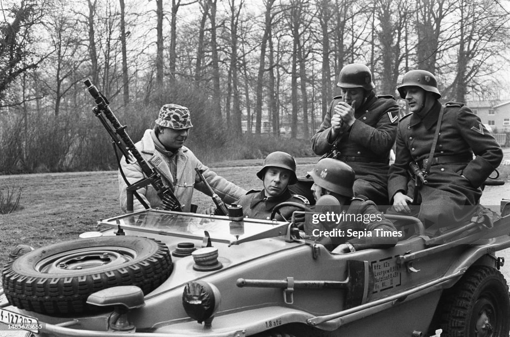 Oorlogswinter by Jan Terlouw filmed by VARA; German soldiers during filming