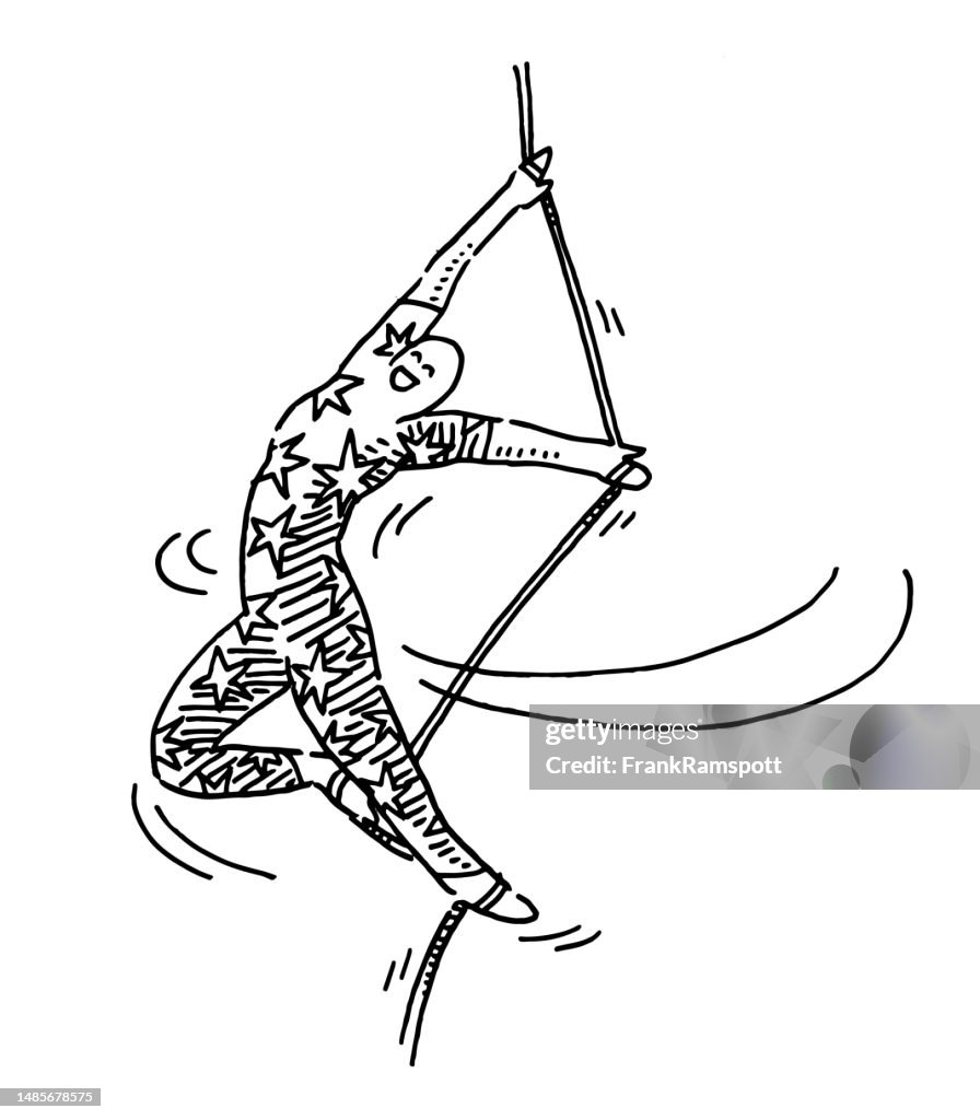 High Rope Drawing Rope Artist Woman Drawing High-Res Vector Graphic - Getty Images
