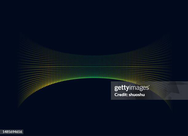 abstract sound wave dynamic dot cycle background - rhythm stock illustrations