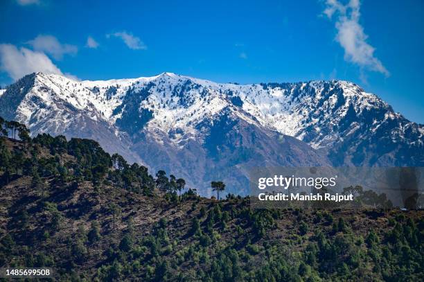 scenic view of snowcapped mountains, kashmir the 'paradise on earth. - jammu foto e immagini stock