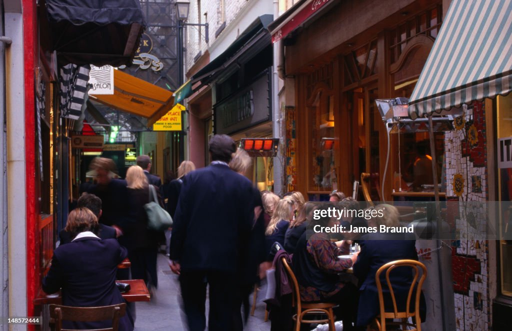 Melbourne's CBD has many laneways and small eateries that draw the lunchtime crowds.