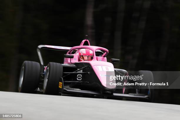 Abbi Pulling of Great Britain and Rodin Carlin drives on track during previews prior to the F1 Academy Series Round 1:Spielberg at Red Bull Ring on...