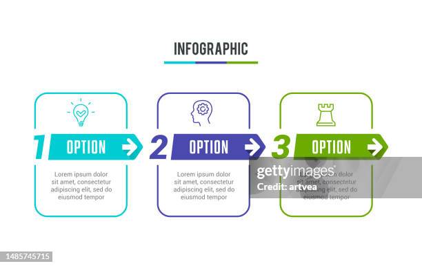 set of infographic element - three arrow infographic stock illustrations