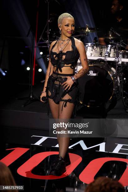 Doja Cat performs onstage at the 2023 TIME100 Gala at Jazz at Lincoln Center on April 26, 2023 in New York City.