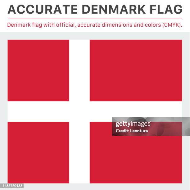 illustrations, cliparts, dessins animés et icônes de drapeau danois (couleurs officielles cmjn, spécifications officielles) - copenhagen