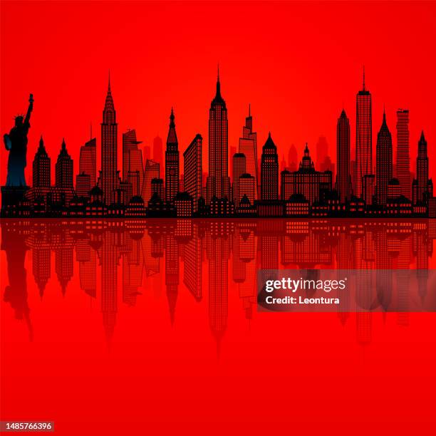 New York City Skyline Silhouette , Stock-Foto