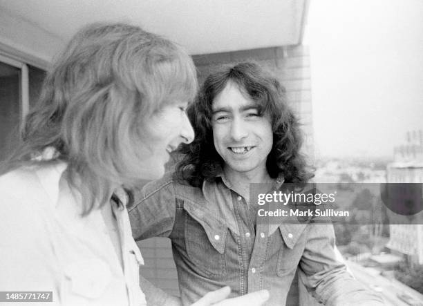 Singer/Songwriter/Musician Mick Ralphs and Singer/Songwriter Paul Rodgers of Bad Company chat on the balcony during an interview at the Continental...