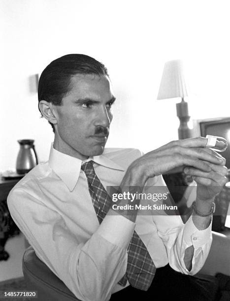 Musician/Songwriter Ron Mael at the Continental Hyatt House, West Hollywood, CA 1974.