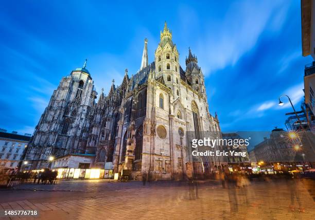 st. stephen's cathedral at vienna - centro di vienna foto e immagini stock