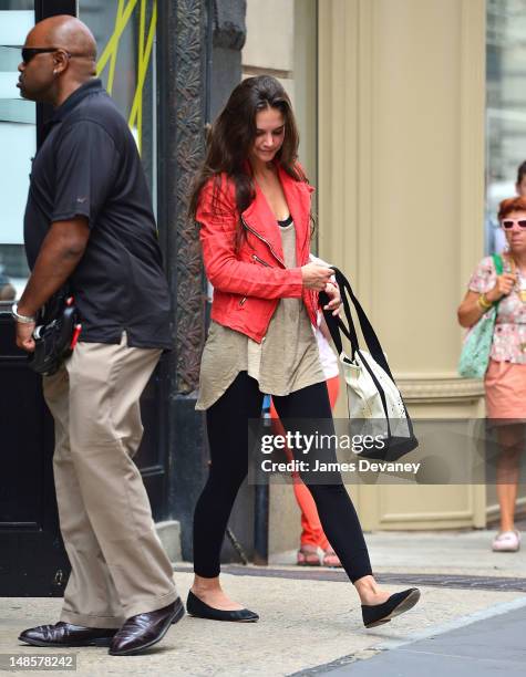 Katie Holmes leaves Soul Cycle on July 18, 2012 in New York City.