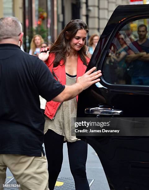 Katie Holmes leaves Soul Cycle on July 18, 2012 in New York City.