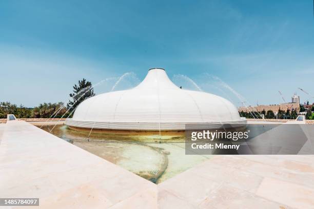 jerusalem shrine of the book under blue sky in israel - mlenny stock pictures, royalty-free photos & images
