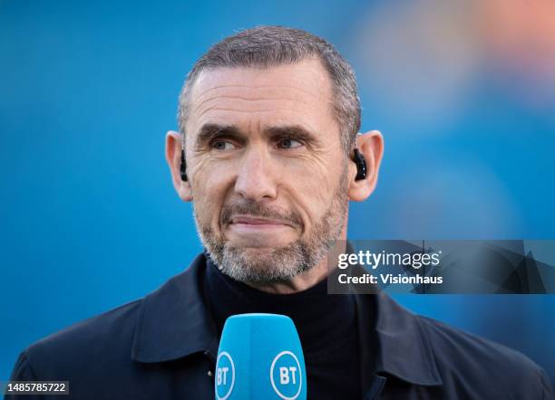Sport pundit Martin Keown ahead of the Premier League match between Manchester City and Arsenal FC at Etihad Stadium on April 26, 2023 in Manchester,...