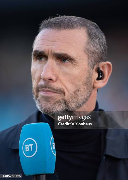 Sport pundit Martin Keown ahead of the Premier League match between Manchester City and Arsenal FC at Etihad Stadium on April 26, 2023 in Manchester,...