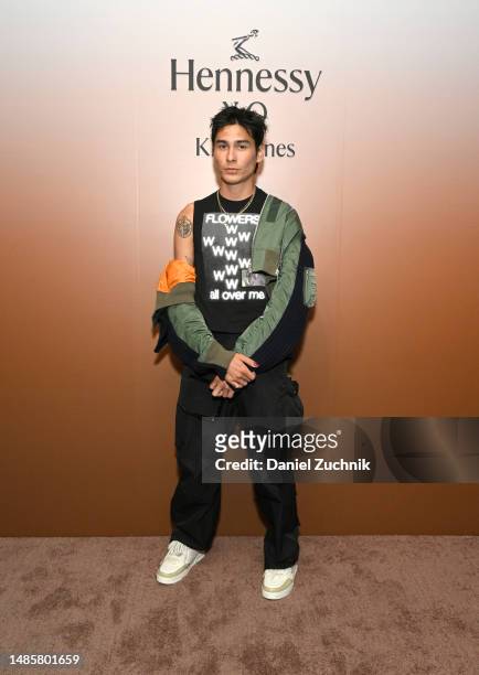 Evan Mock attends Hennessy X.O x Kim Jones 'X.O Lab' pop-up in NYC on April 26, 2023 in New York City.