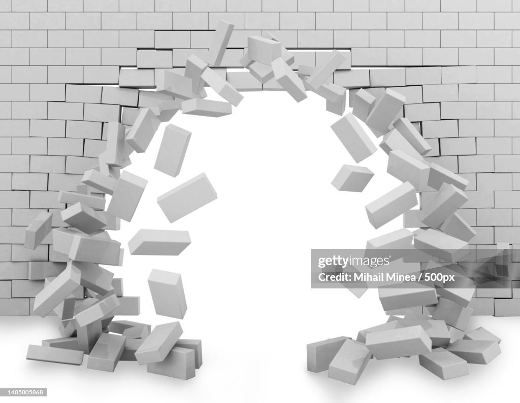 High angle view of white toy blocks arranged on white background,Oradea,Romania