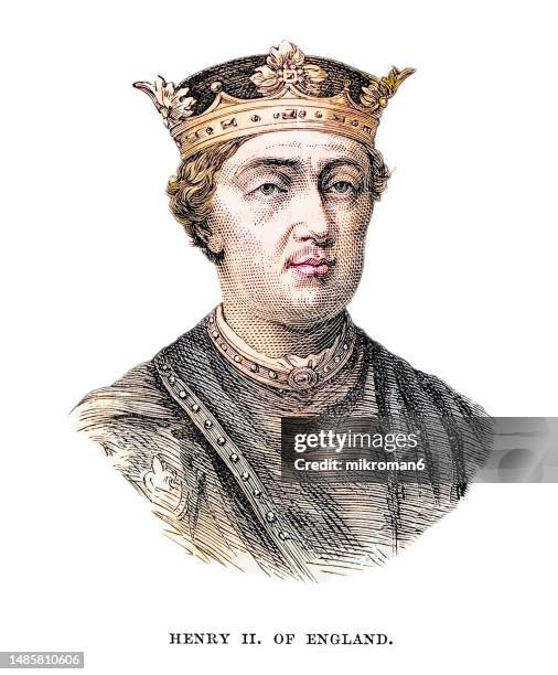 portrait of henry ii, henry curtmantle, henry fitzempress or henry plantagenet (5 march 1133 – 6 july 1189), king of england from 1154 until his death in 1189 - prinses stock pictures, royalty-free photos & images
