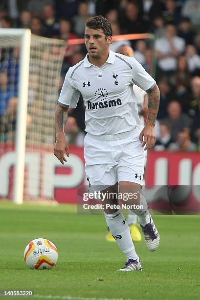 David Bentley of Tottenham Hotspur in action during the Pre Season Friendly match between Stevenage and Tottenham Hotspur at The Lamex Stadium on...