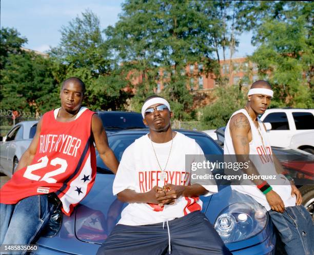 Members of the hip hop group the Ruff Ryders in August, 2008 in Yonkers, New York.