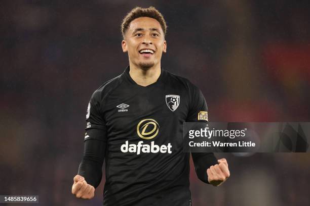Marcus Tavernier of AFC Bournemouth celebrates scoring the team's first goal during the Premier League match between Southampton FC and AFC...