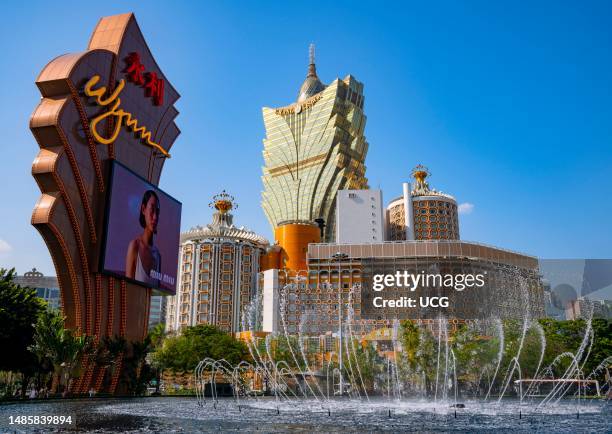 The new Wynn casino and Lisboa Casino, Macau, China.