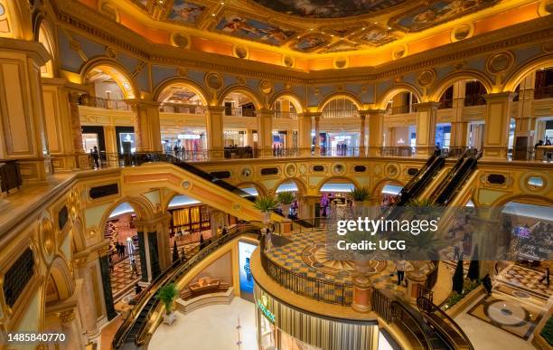 The lobby of the new Venetian casino and Hotel, Macau, Macau, China.