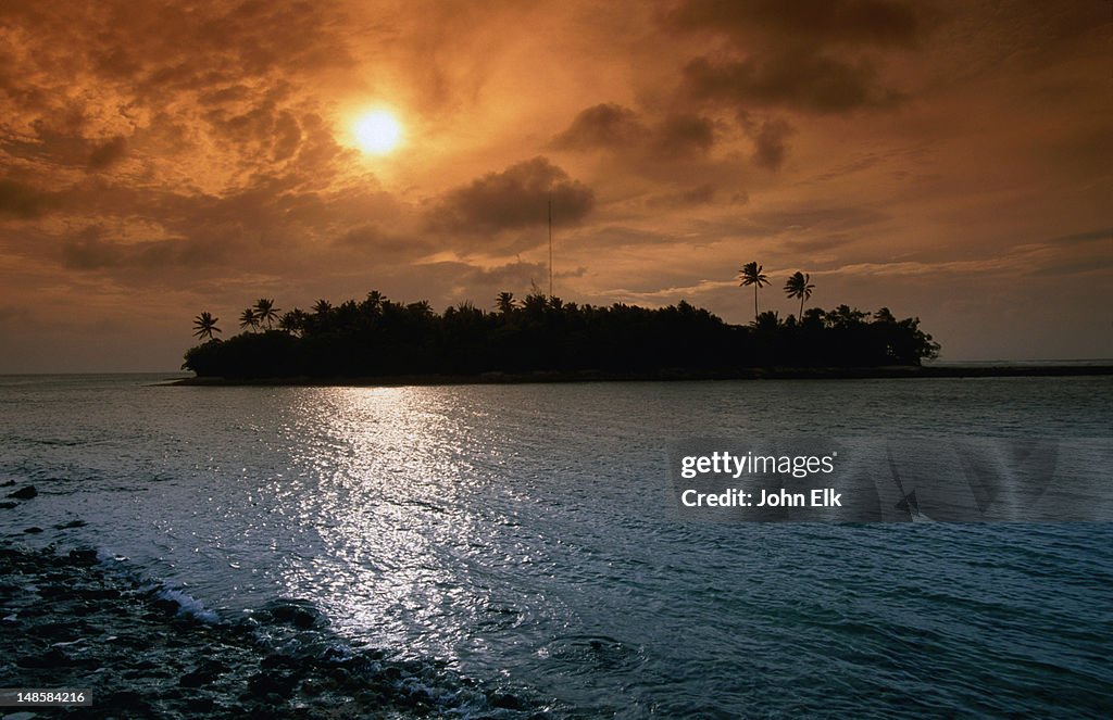 Egit Island at sunset.