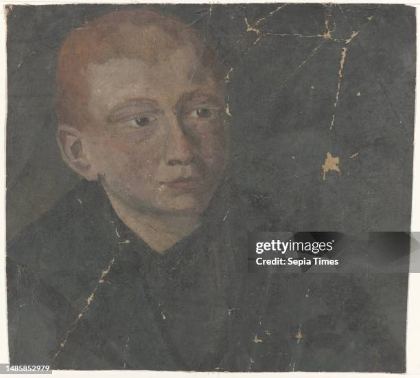 Boy's head with red hair, draughtsman: Carel Adolph Lion Cachet, 1874 - 1945, linen , brush, h 300 mm × w 330 mm.