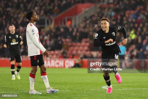 Marcus Tavernier of AFC Bournemouth celebrates after scoring the team's first goal during the Premier League match between Southampton FC and AFC...