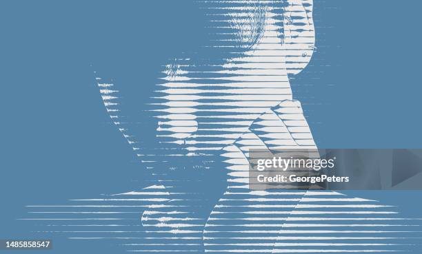 woman suffering depression with head in hands - head in hands vector stock illustrations