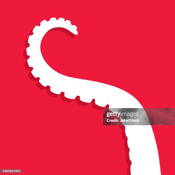 stockillustraties, clipart, cartoons en iconen met tentacle icon silhouette - cephalopod