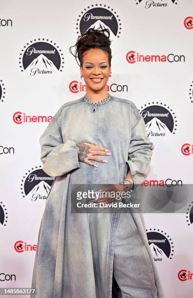 Rihanna attends Paramount Pictures' presentation at CinemaCon on April 27, 2023 in Las Vegas, Nevada.