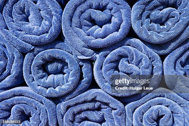 rolled up towels at northolme hotel & spa, glacis. - beach towel stock pictures, royalty-free photos & images