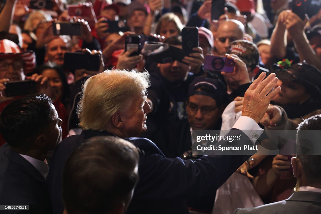 Former President Trump Holds Rally In Manchester, New Hampshire
