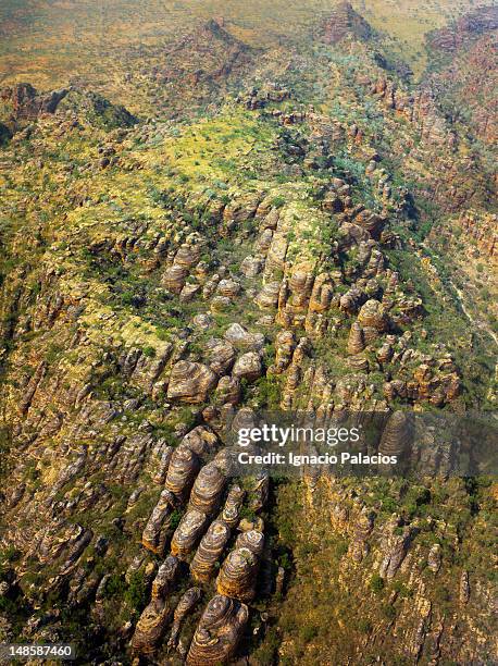 aerial of the bungle bungles. - bungle bungle stock-fotos und bilder