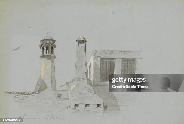 Loose sheet belonging to a sketchbook with 23 sheets of sketches made during a trip through Egypt, Chimneys in Cairo., draughtsman: Willem de Famars...