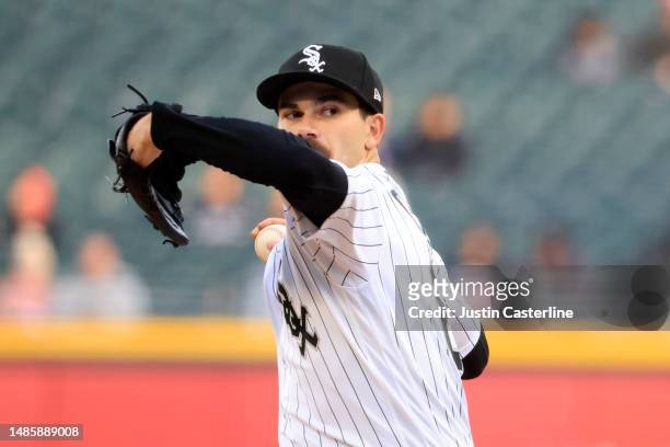 Dylan Cease of the Chicago White Sox throws a pitch during the first inning in the game against the Tampa Bay Rays at Guaranteed Rate Field on April...