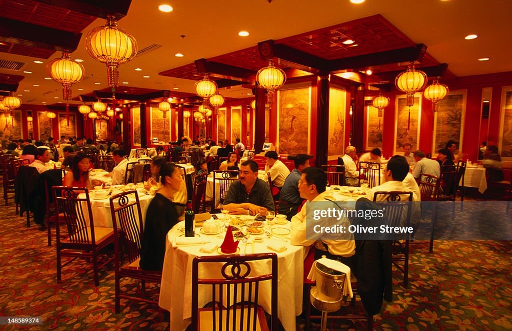 Interior of the Shang Palace, an " exquisite " Cantonese restaurant in Kowloon